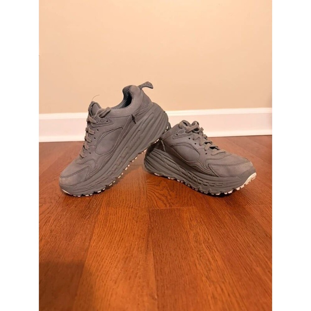UGG Chunky Platform Nubuck Leather Sneakers Grey Men's Size 6